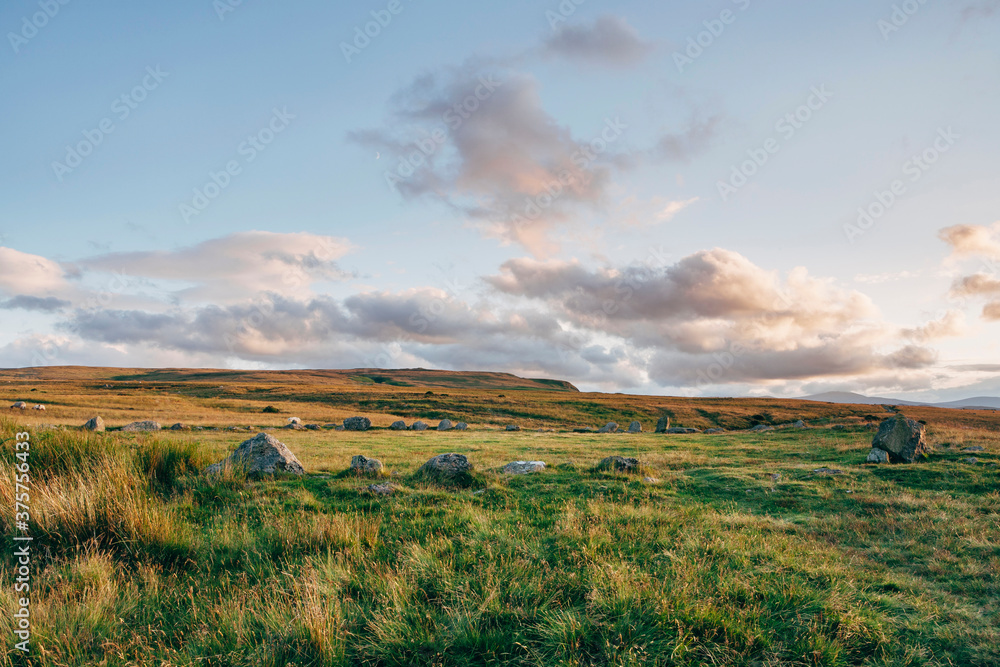Cockpit Stone Circle at sunset. Cumbria, UK. Cockpit Stone Circle at sunset. Cumbria, UK.