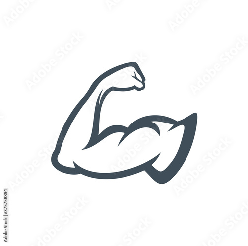 symbol single arm or biceps muscle, for gym sport fitness club, icon vector
