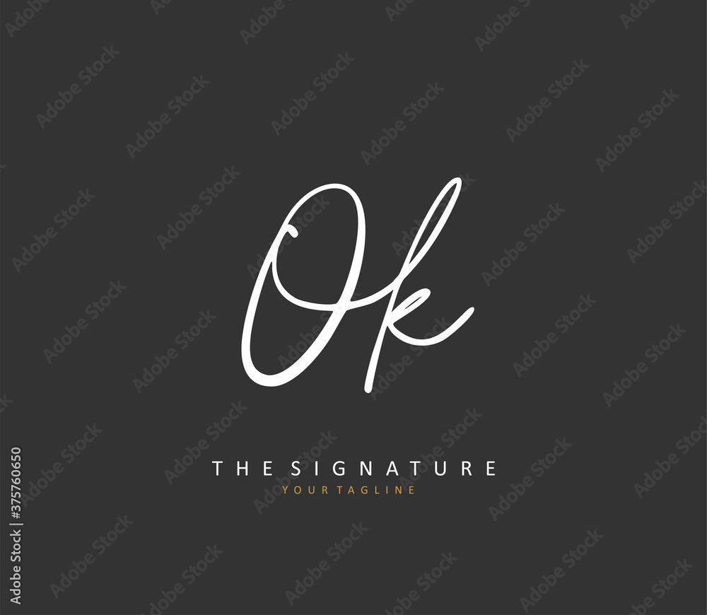 O K OK Initial letter handwriting and signature logo. A concept handwriting initial logo with template element. O K OK Initial letter handwriting and signature logo. A concept handwriting initial logo with template element.