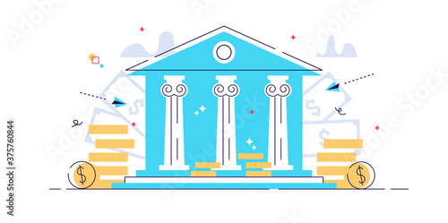 Vector flat illustration, bank building