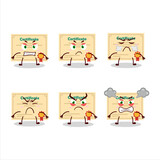 Certificate paper cartoon character with various angry expressions