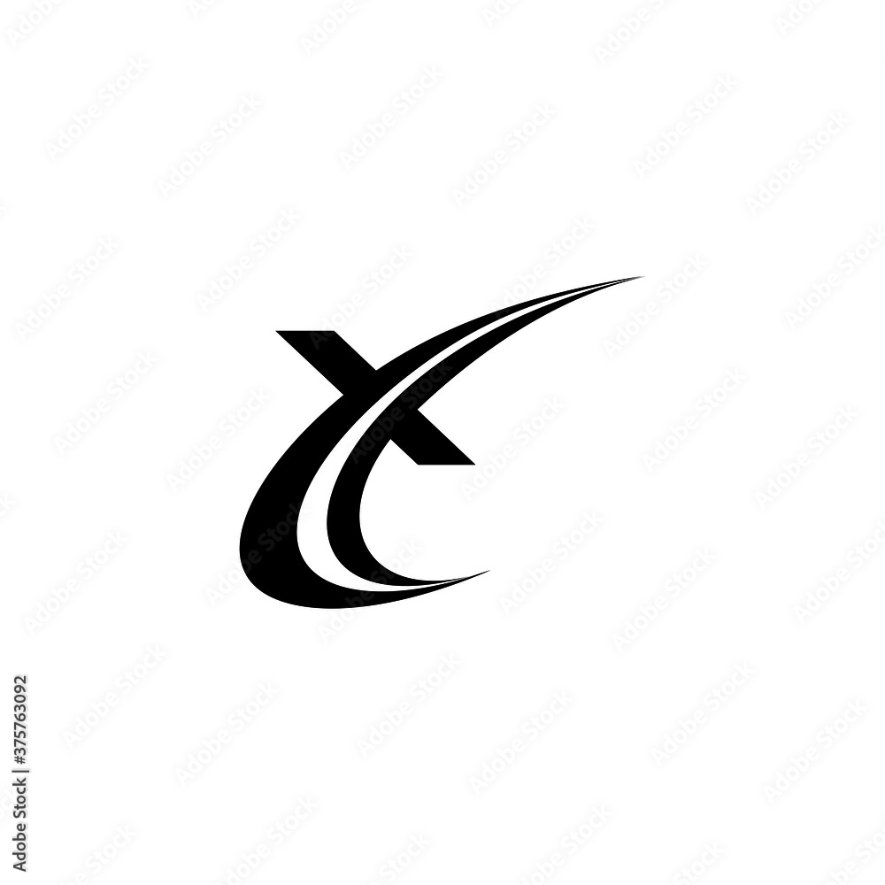 X letter swoosh logo design X letter swoosh logo design