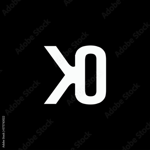 KO Logo. Vector Graphic Branding Letter Element