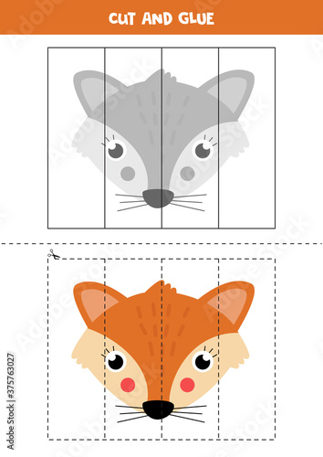 Cut cute carton fox and glue it.