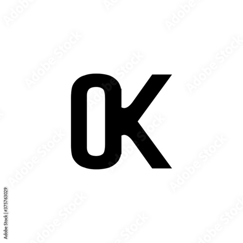 Initial based clean and minimal Logo. OK KO K O letter creative monochrome monogram icon symbol. Universal elegant luxury alphabet vector design
