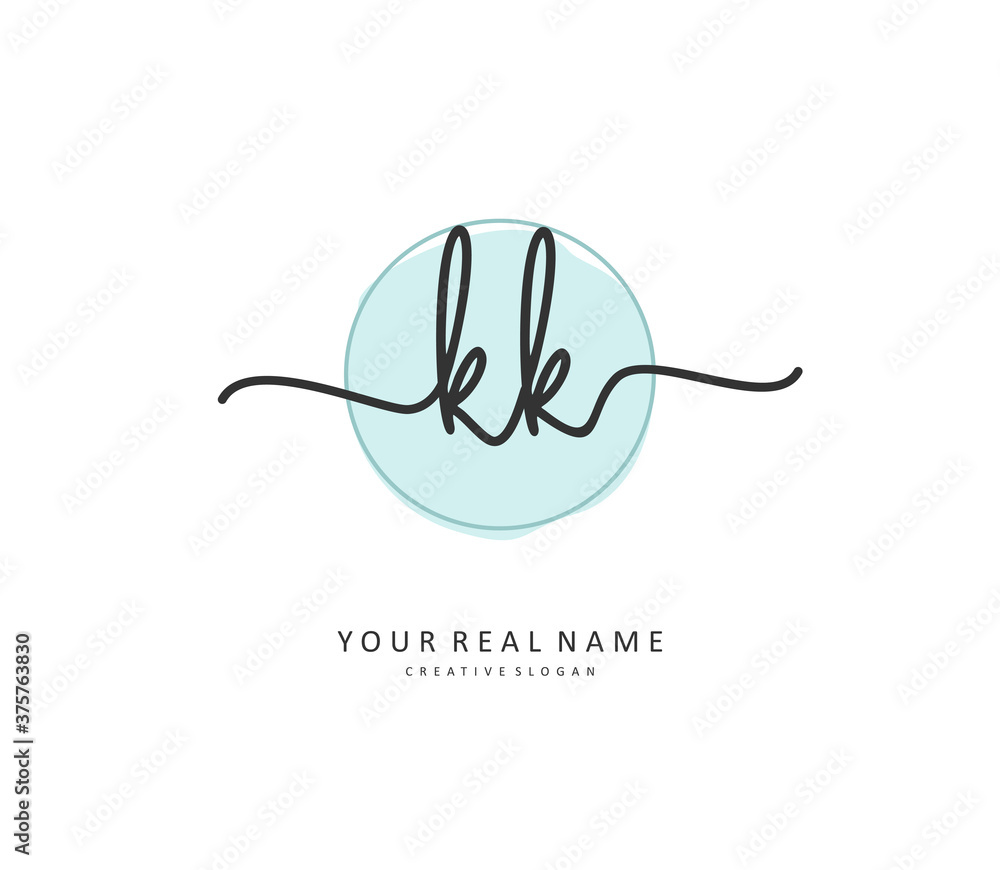 K KK Initial letter handwriting and signature logo. A concept handwriting initial logo with template element. K KK Initial letter handwriting and signature logo. A concept handwriting initial logo with template element.
