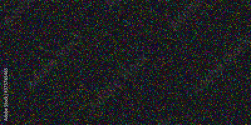 Big data visualization. Abstract data background of a large number of multicolored particles on a black background. Science, technology theme.