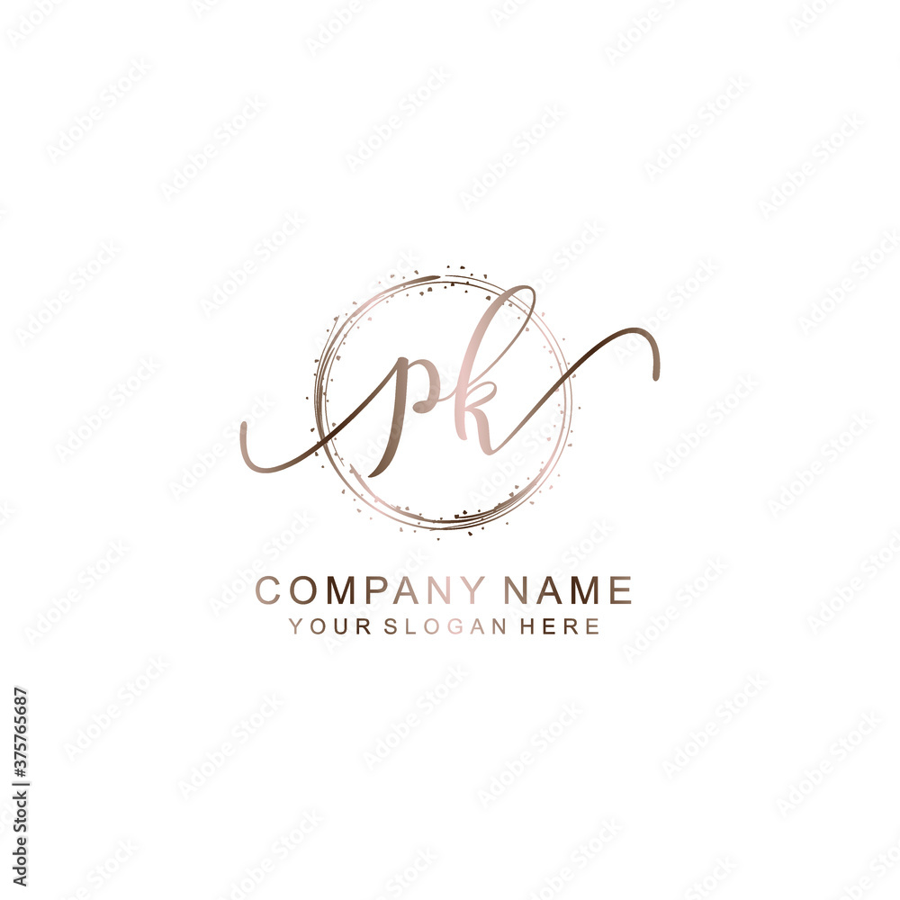 PK Initial handwriting logo template vector PK Initial handwriting logo template vector