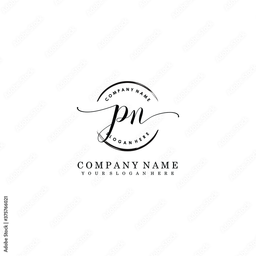 PN Initial handwriting logo template vector PN Initial handwriting logo template vector