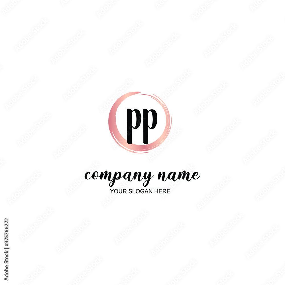 PP Initial handwriting logo template vector PP Initial handwriting logo template vector