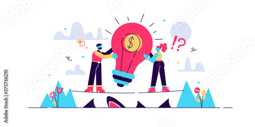 Venture capital vector illustration. Flat tiny 
