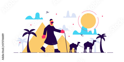Nomads vector illustration. Flat tiny