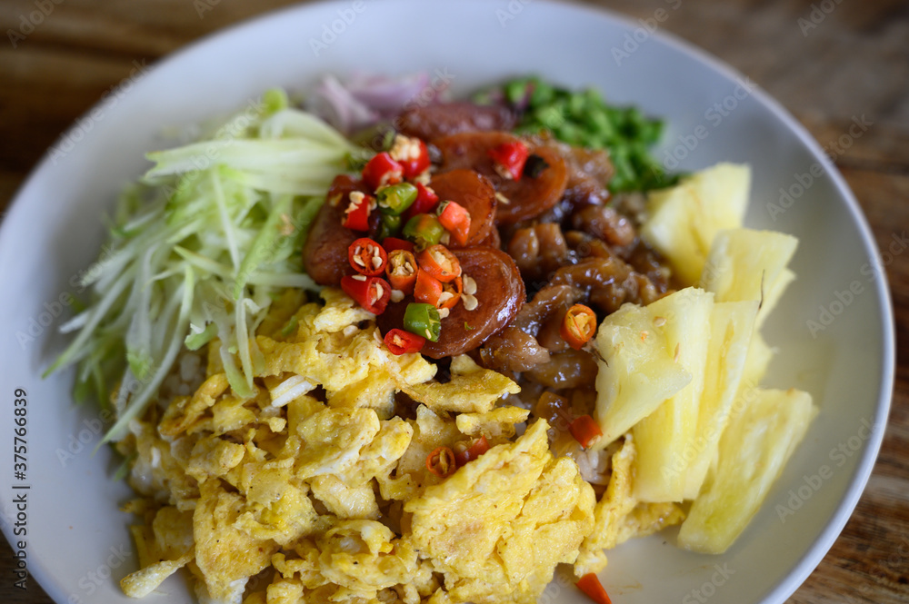 Rice Seasoned with Shrimp Paste Khao Kluk Kapi