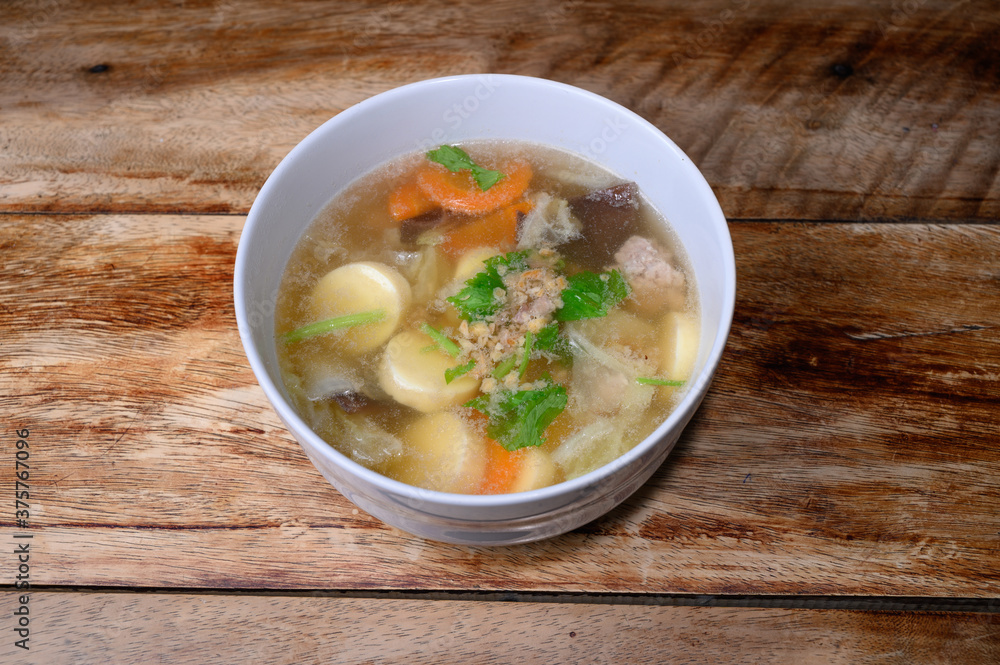 Clear Soup with Tofu and Minced Pork Clear Soup with Tofu and Minced Pork