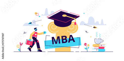 MBA vector illustration. Flat tiny 