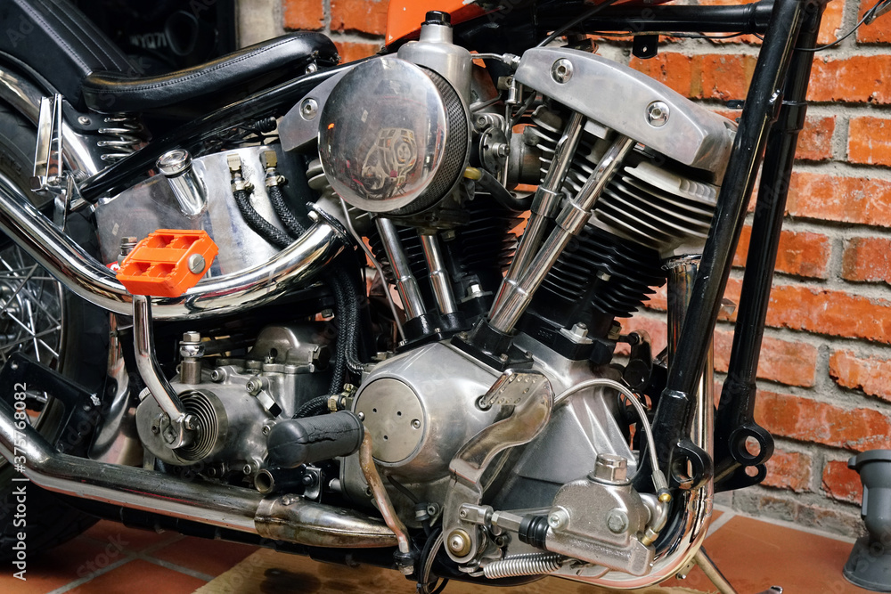 Obraz premium motorcycle engine close up
