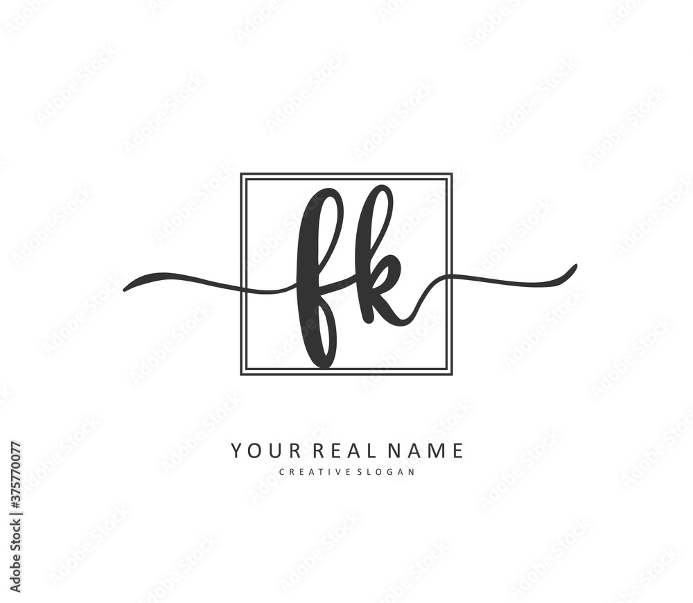 F K FK Initial letter handwriting and signature logo. A concept handwriting initial logo with template element. F K FK Initial letter handwriting and signature logo. A concept handwriting initial logo with template element.