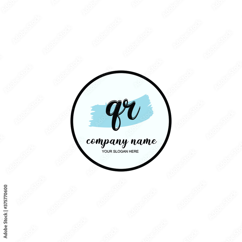 QR Initial handwriting logo template vector
QR Initial handwriting logo template vector
