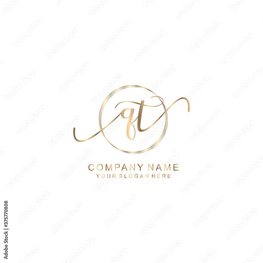 QT Initial handwriting logo template vector
QT Initial handwriting logo template vector