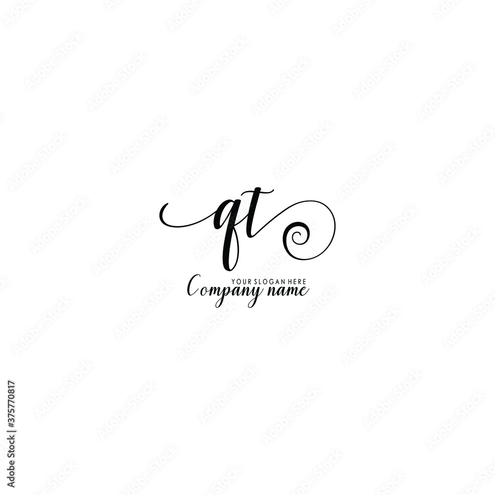 QT Initial handwriting logo template vector
QT Initial handwriting logo template vector