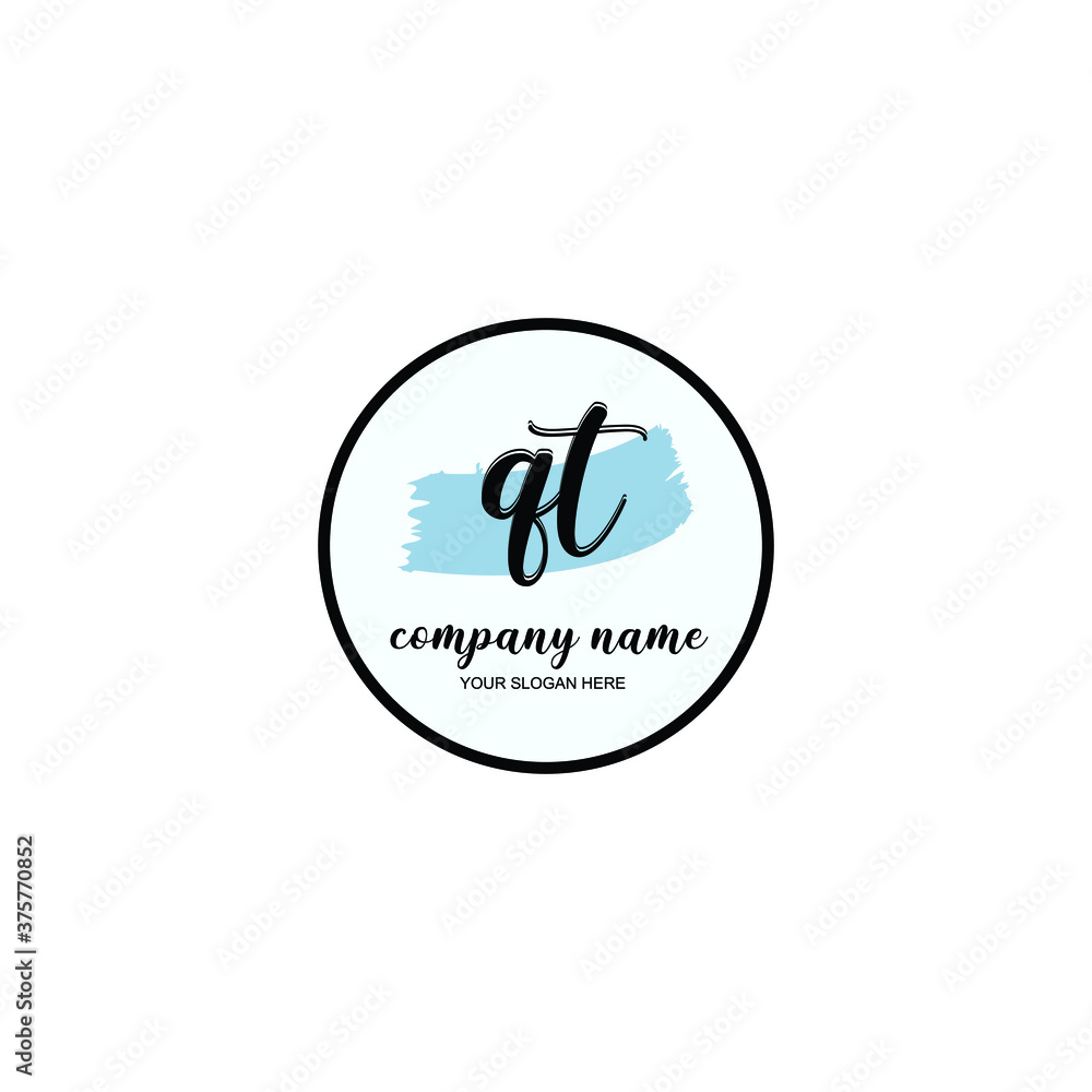 QT Initial handwriting logo template vector
QT Initial handwriting logo template vector