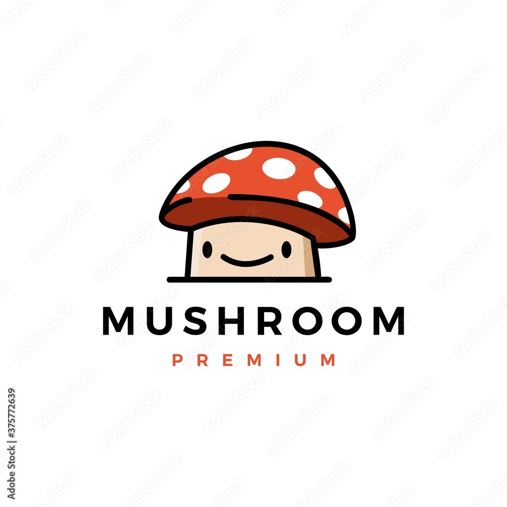 mushroom cute logo vector icon illustration mushroom cute logo vector icon illustration