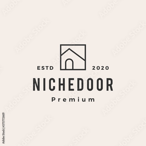 niche house hipster vintage logo vector icon illustration