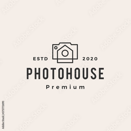 photo house hipster vintage logo vector icon illustration