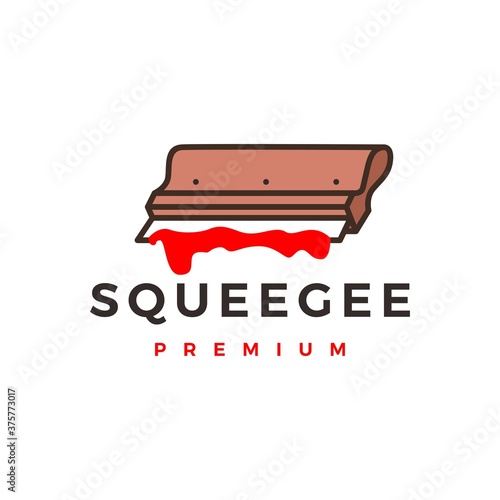 squeegee screen printing logo vector icon illustration
