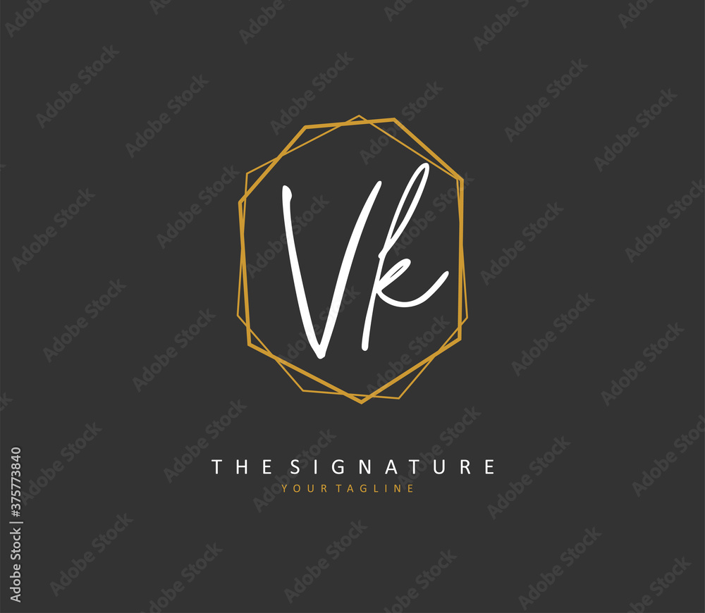 V K VK Initial letter handwriting and signature logo. A concept handwriting initial logo with template element. V K VK Initial letter handwriting and signature logo. A concept handwriting initial logo with template element.
