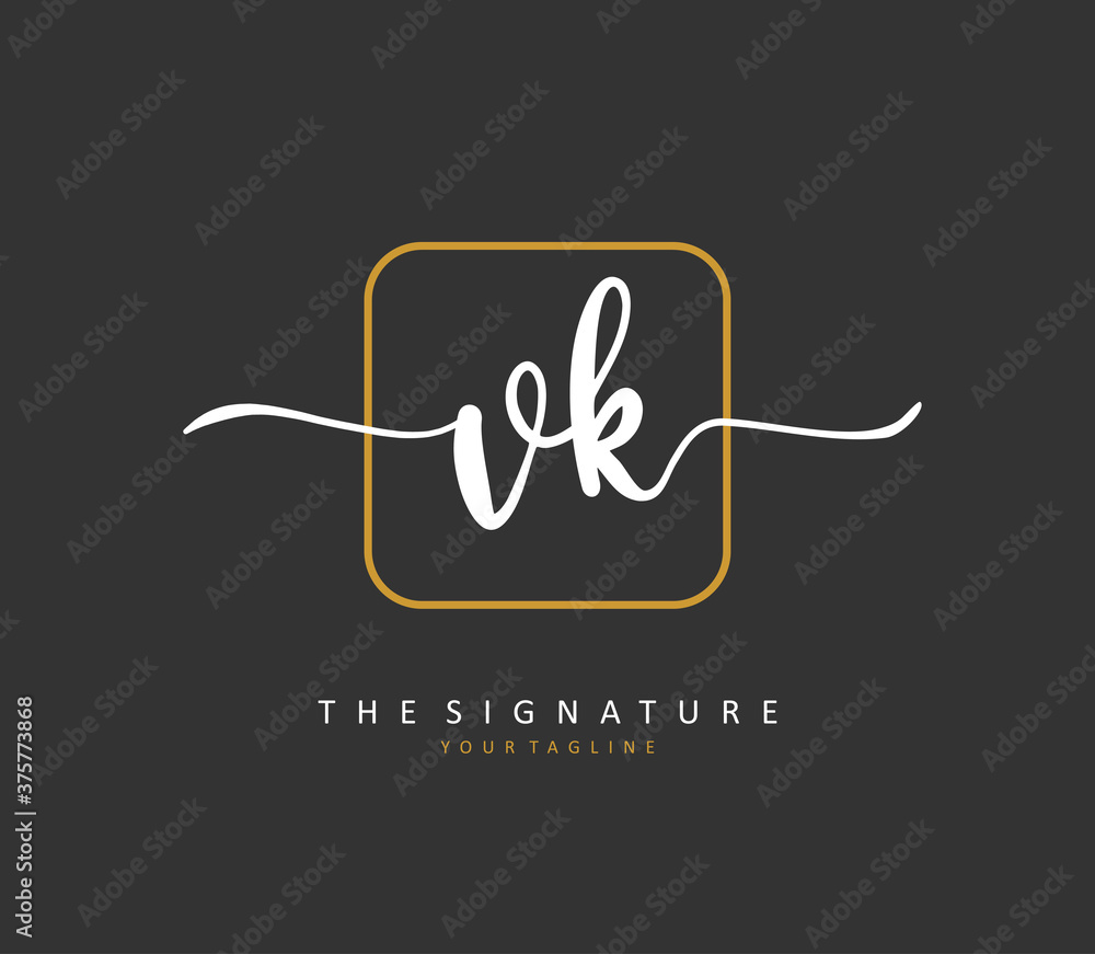 V K VK Initial letter handwriting and signature logo. A concept handwriting initial logo with template element. V K VK Initial letter handwriting and signature logo. A concept handwriting initial logo with template element.