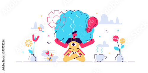 Mindfulness flat vector illustration.