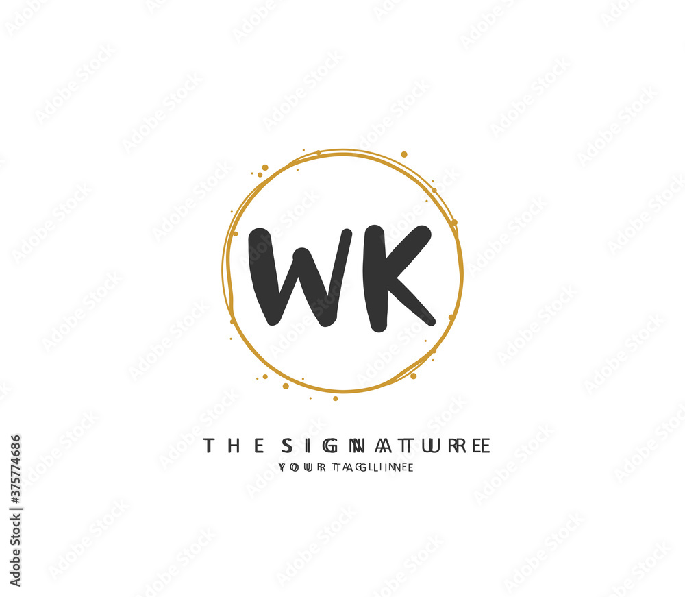 W K WK Initial letter handwriting and signature logo. A concept handwriting initial logo with template element. W K WK Initial letter handwriting and signature logo. A concept handwriting initial logo with template element.