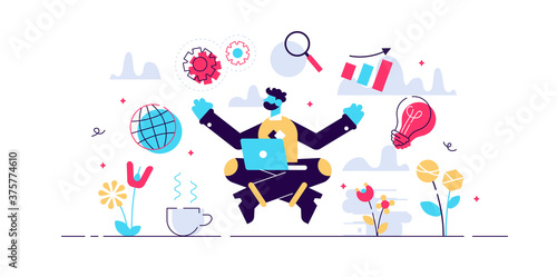 Business internet guru concept, flat tiny