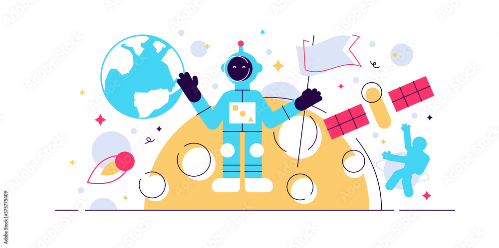 Lunar mission space exploration vector Lunar mission space exploration vector