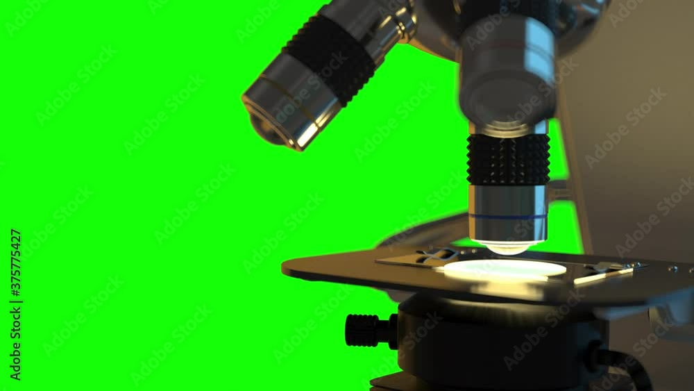 4K medical clip art - modern electronic microscope isolated on green ...