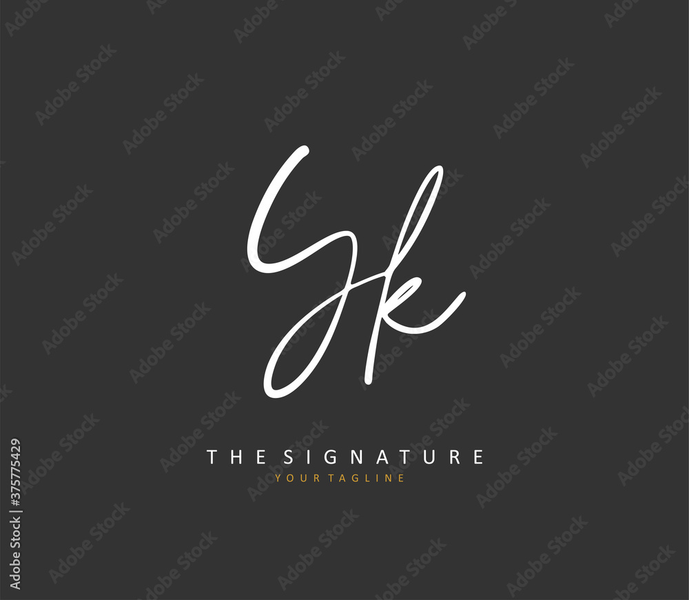 Y K YK Initial letter handwriting and signature logo. A concept handwriting initial logo with template element. Y K YK Initial letter handwriting and signature logo. A concept handwriting initial logo with template element.