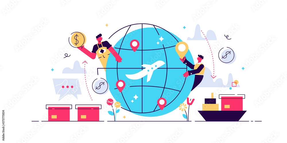 Globalisation flat vector illustration, people Globalisation flat vector illustration, people