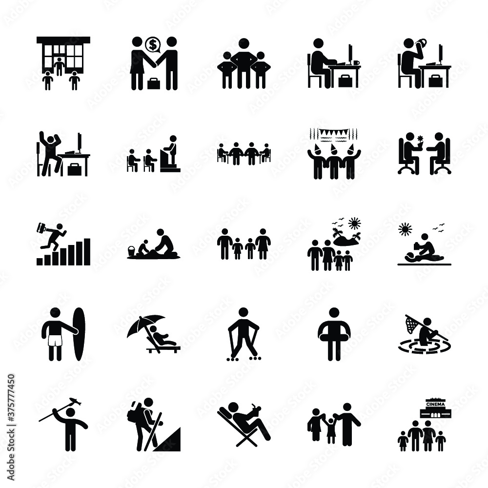 Set Of Beach Pictograms Set Of Beach Pictograms