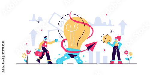 Business ideas vector illustration. Flat tiny 