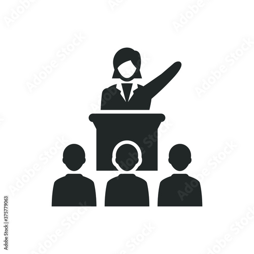 Female public speaker icon