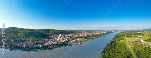 Krems and Danube River in Wachau, Lower Austria on a beautiful summer day