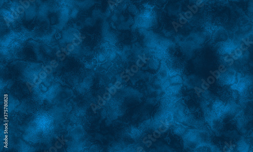 Abstract blue foil with grunge background texture. black blue background, luxury elegant aged design with black frame and blue foil texture design. Blue dark metal background. 