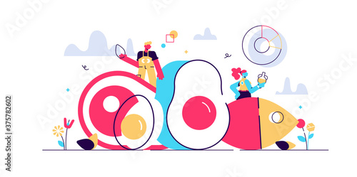 Keto diet vector illustration. Flat tiny 