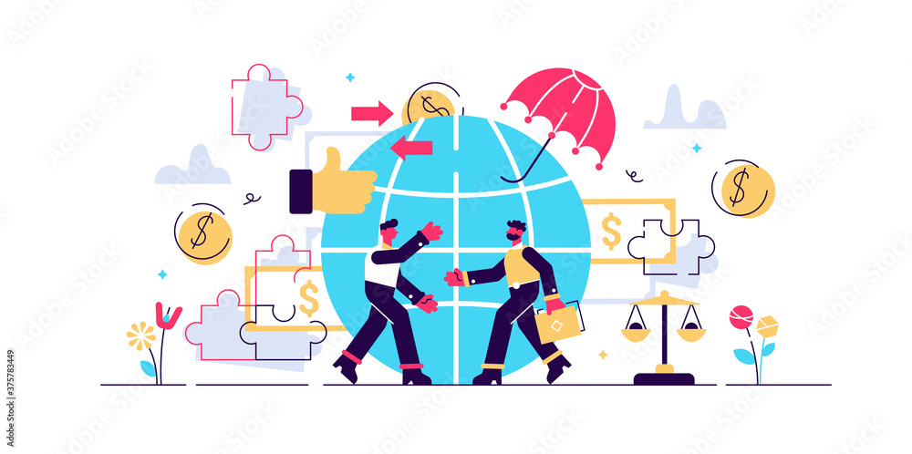 Fototapeta premium Ethical marketing vector illustration. Flat tiny 