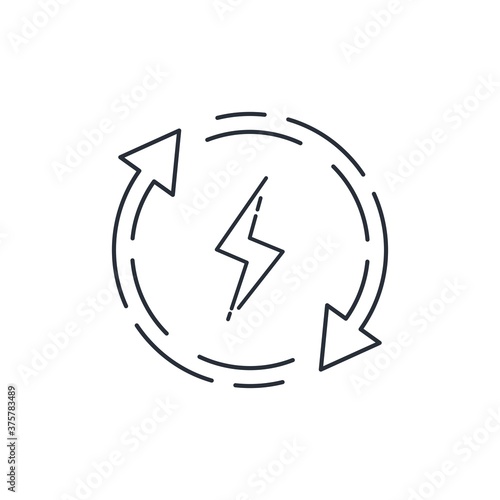 Free Download Recharge. Vector linear icon isolated on white background. - GFXLoad