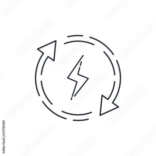 Recharge. Vector linear icon isolated on white background.