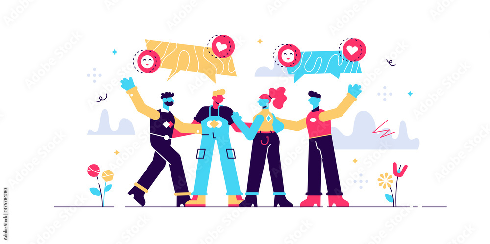 Friendship vector illustration. Flat tiny Friendship vector illustration. Flat tiny