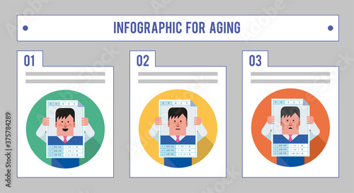 노화. 체크리스트. 벡터 일러스트레이션