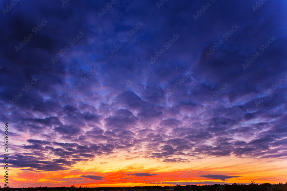 dramatic cloudy sky after a sunset, twilight sky background